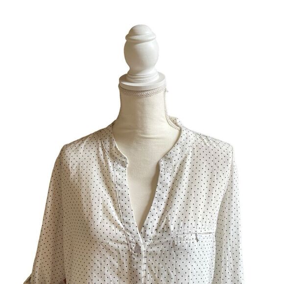 Kut From The Kloth Women’s Tunic Long Sleeve Polka Dot Front Button Shirt US XL - Picture 10 of 13